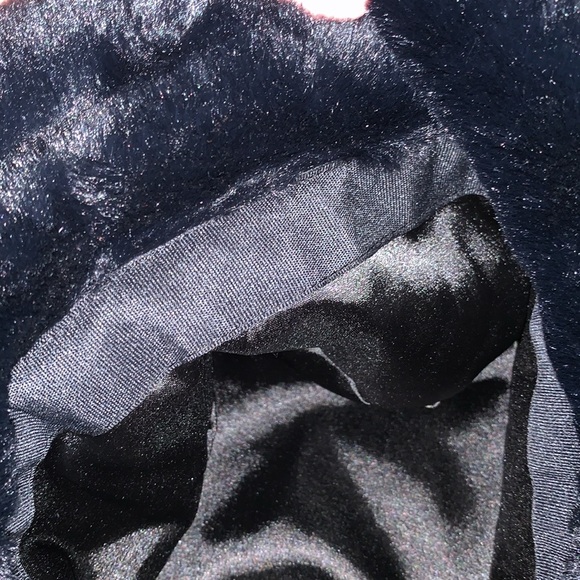 Vintage 90’s-Y2K Black Plush Faux Fur Wide Brim Bucket Hat Buttery Soft - Picture 13 of 17